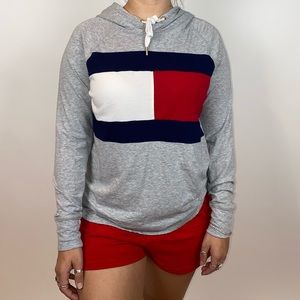 Tommy Hilfiger Gray Hooded Pullover Size XS